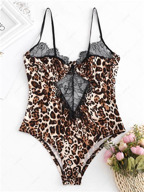 leopard print teddy lingerie.